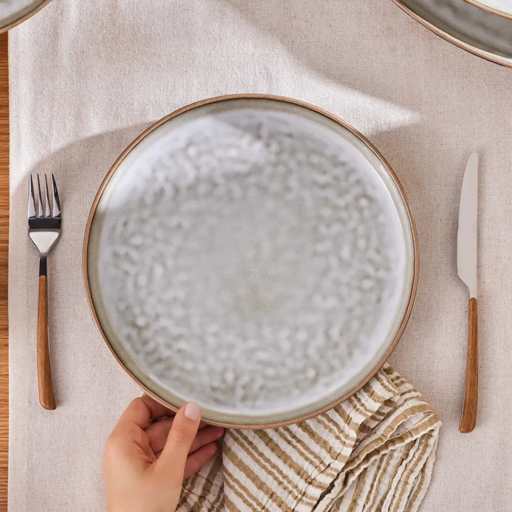 Best Rixton Ceramic Dinner Plate, 27cm, Beige Dinner Plates