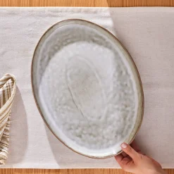 Hot Rixton Ceramic Serving Platter, 42,6cm, Beige Serving Platters