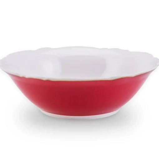 New Romantic Porcelain Bowl, 14cm, Red White Bowls