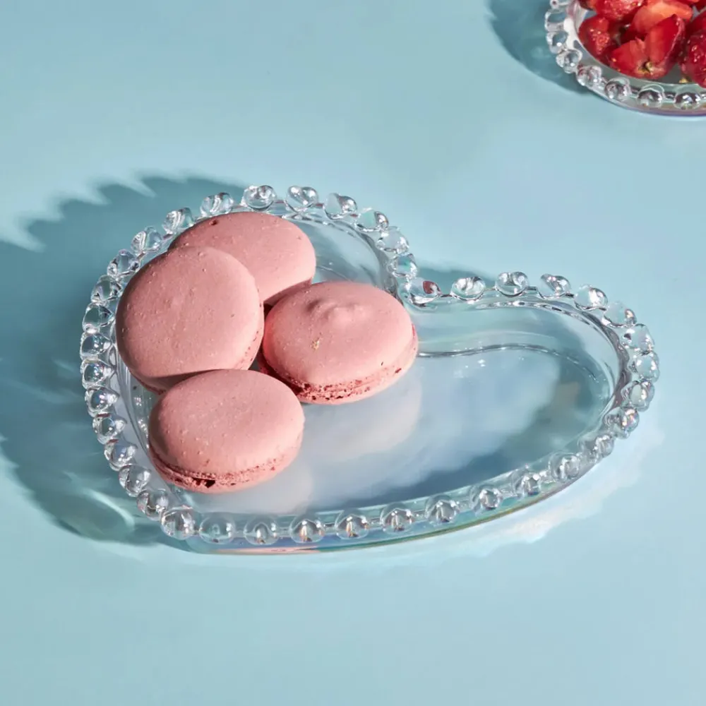 Clearance Rory Heart Glass Side Plate, 18cm, Transparent Side Plates