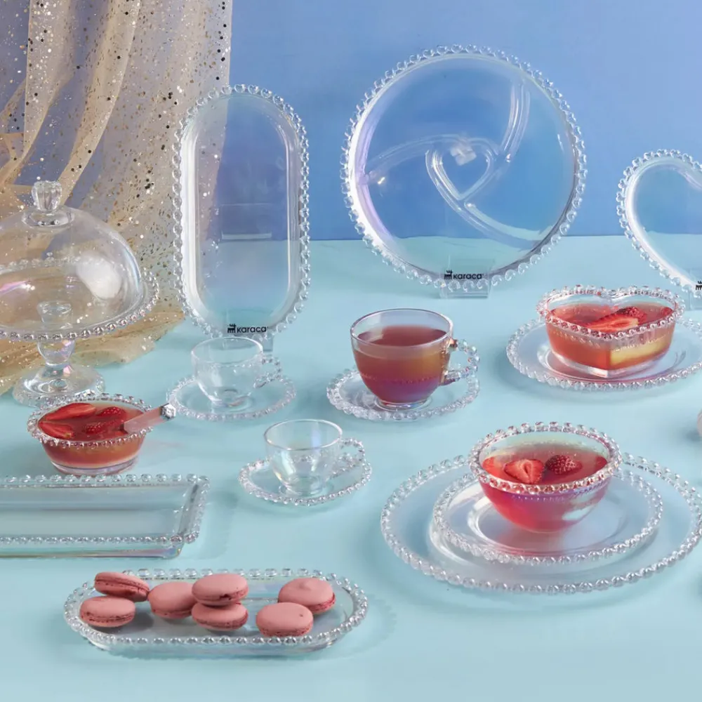 Clearance Rory Heart Glass Side Plate, 18cm, Transparent Side Plates