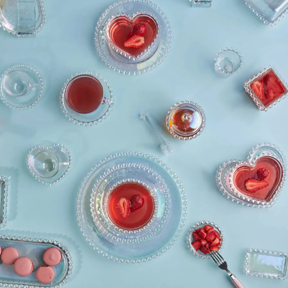 Clearance Rory Heart Glass Side Plate, 18cm, Transparent Side Plates