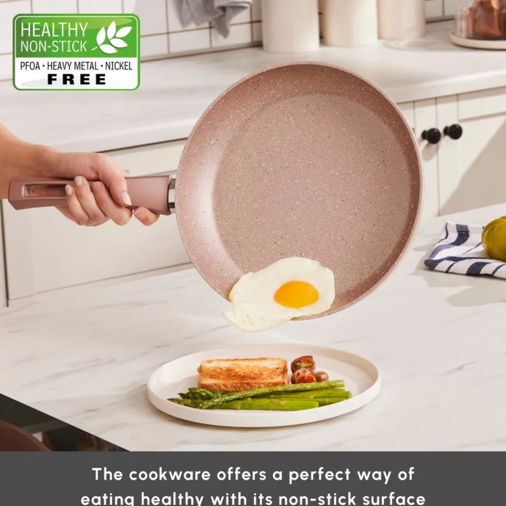 Rosegold Biogranite 12-Piece Induction Cookware Set, Biogranite Cookware Sets