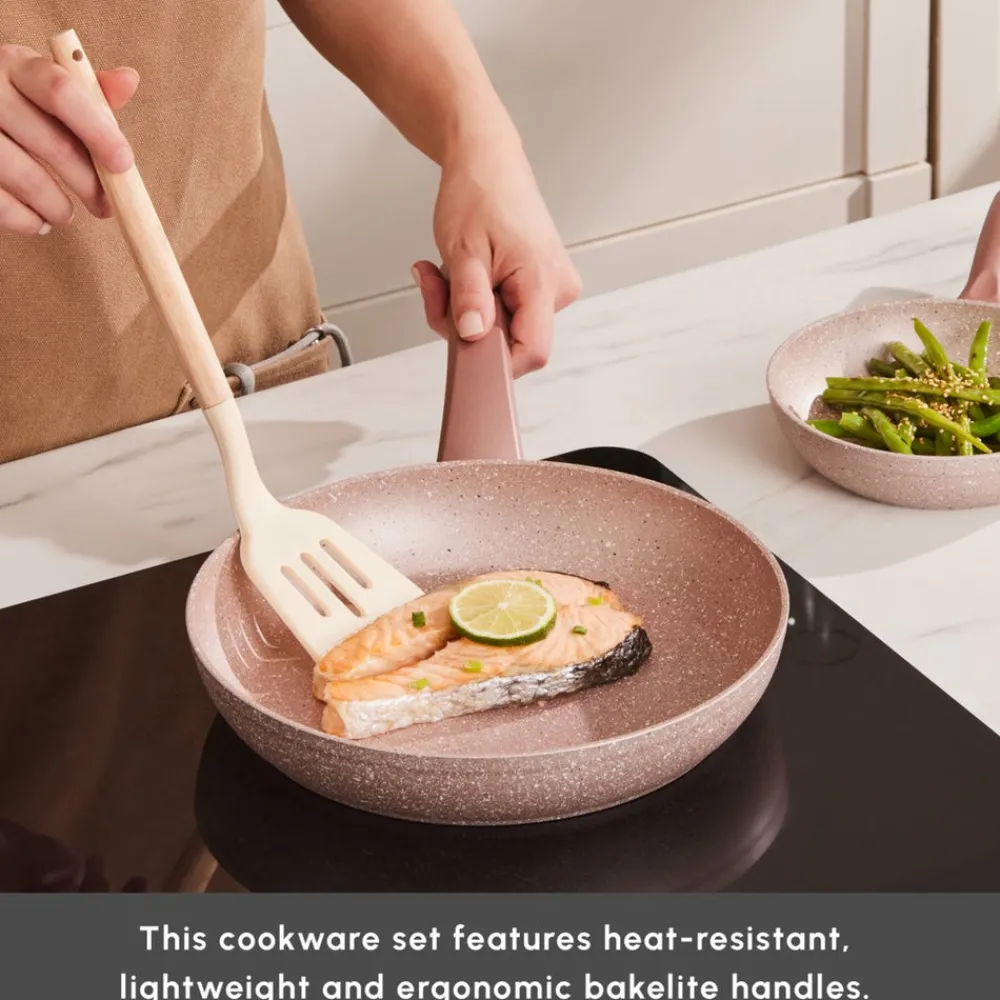 Rosegold Biogranite 12-Piece Induction Cookware Set, Biogranite Cookware Sets