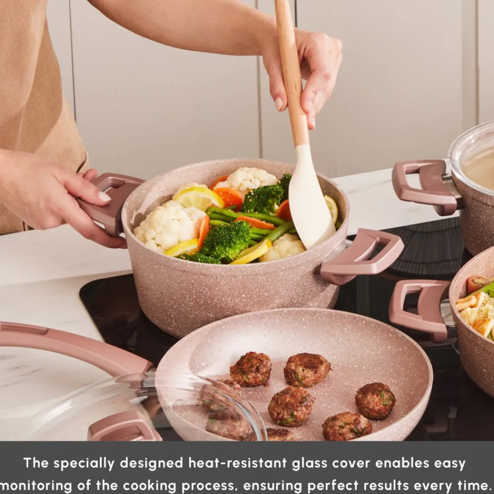 Rosegold Biogranite 12-Piece Induction Cookware Set, Biogranite Cookware Sets