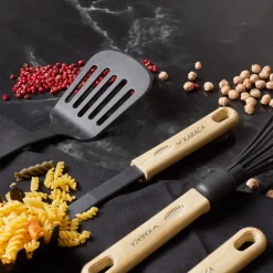 Discount Rossa 6 Piece Kitchen Utensil Set, Cream Black Kitchen Utensils