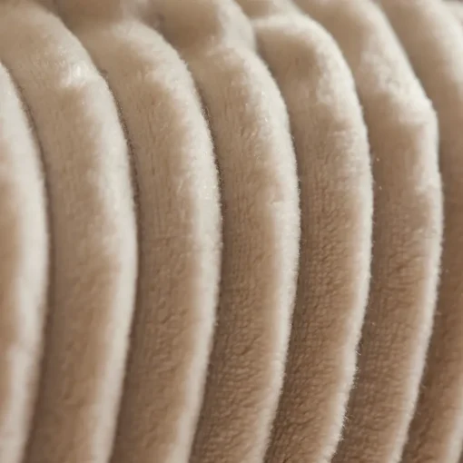 Clearance Ruby Stripe Wellsoft Blanket, Double, Ecru Throws & Blankets