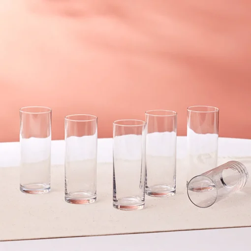 New Saki 6-Piece Highball Glass Set, 195ml, Transparent Highball Glasses
