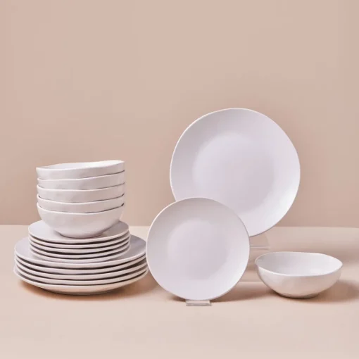 Online Scarlet 18-Piece Stoneware Dinner Set for 6 People, White See All Dinner Sets|Stoneware Dinner Sets