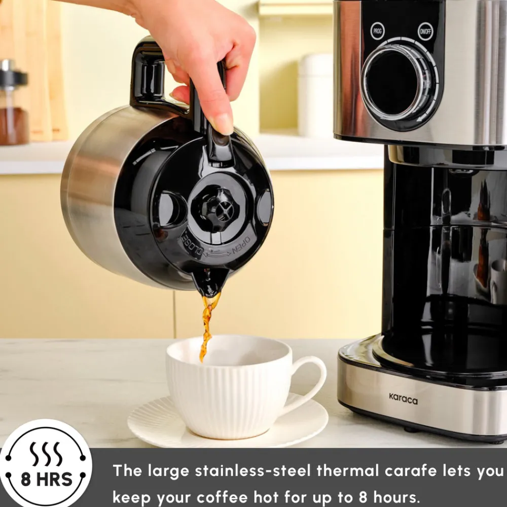 New Series 2303 Steel Filter Coffee Machine, 1.2L, 800W, Filter Coffee Machines|Coffee Machines