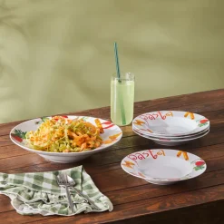 Sale Sicilia 5-Piece Porcelain Pasta Set for 4 People, White Multi Serving Platters