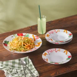 Sale Sicilia 5-Piece Porcelain Pasta Set for 4 People, White Multi Serving Platters