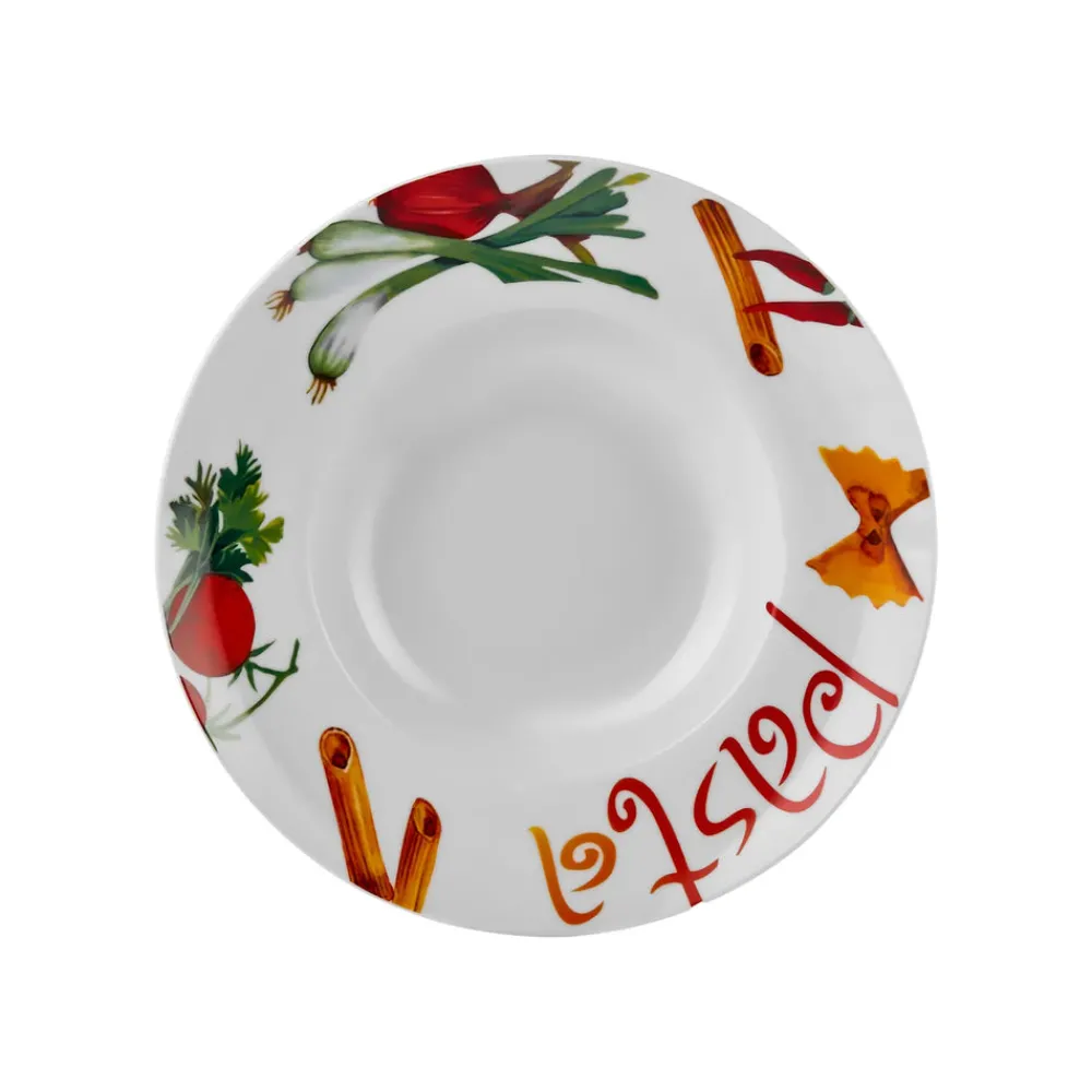 Sale Sicilia 5-Piece Porcelain Pasta Set for 4 People, White Multi Serving Platters