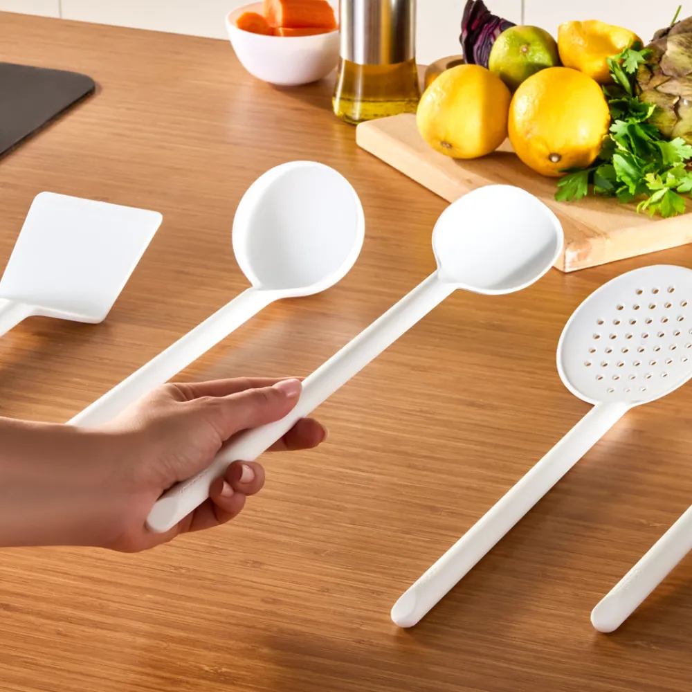 Simple 5-Piece Utensil Set, White Kitchen Utensils