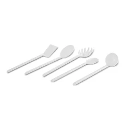 Simple 5-Piece Utensil Set, White Kitchen Utensils