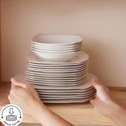 Clearance Square Bone China Wave 53-Piece Dinner Set for 12 People, Bone China Dinner Sets|See All Dinner Sets