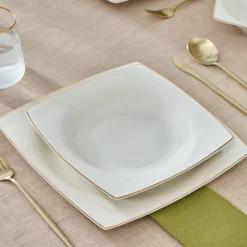 Sale Square Bone China Mensa 24-Piece Dinner Set for 6 People, See All Dinner Sets|Bone China Dinner Sets