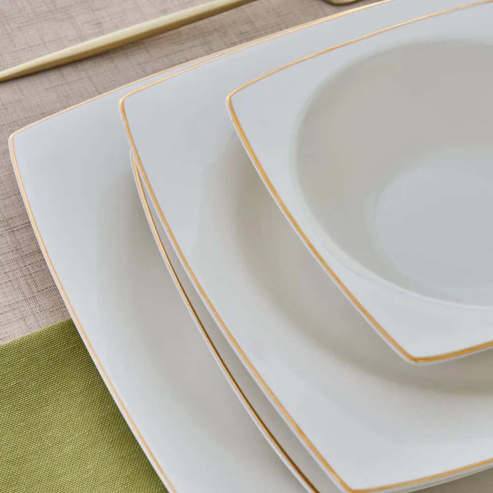 Sale Square Bone China Mensa 24-Piece Dinner Set for 6 People, See All Dinner Sets|Bone China Dinner Sets