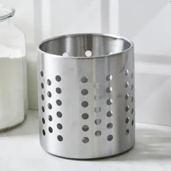 New Stainless Steel Utensil Holder, 12cmx13cm Silver Kitchen Utensils