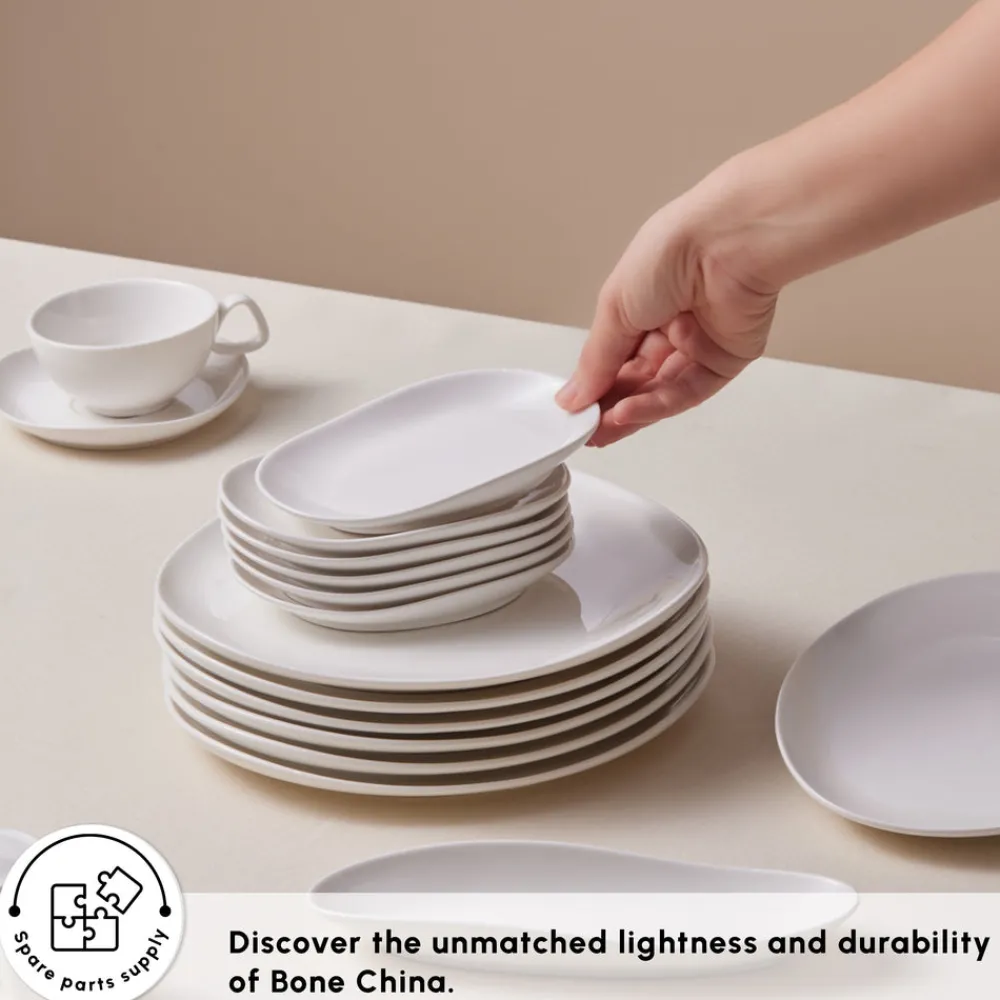Online Stream Bone China Middle 34-Piece Serveware Set for 6 People, White See All Serveware Sets|Forever Bone China Serveware Sets