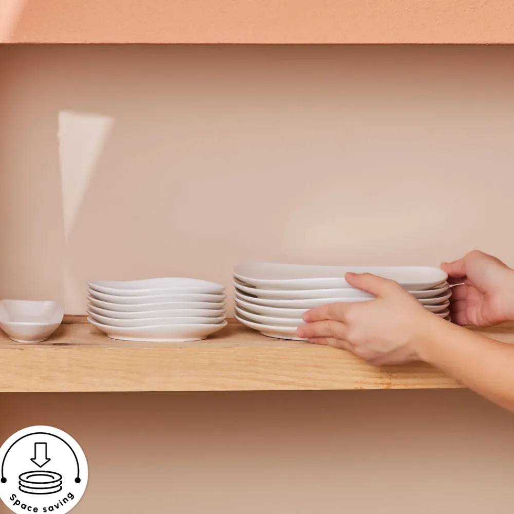 Online Stream Bone China Middle 34-Piece Serveware Set for 6 People, White See All Serveware Sets|Forever Bone China Serveware Sets