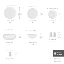 Discount Stream Bone China Favaro 53-Piece Dinner Set for 12 People, Platin See All Dinner Sets|Bone China Dinner Sets