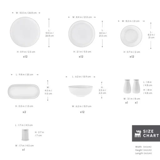 Discount Stream Bone China Favaro 53-Piece Dinner Set for 12 People, Platin See All Dinner Sets|Bone China Dinner Sets