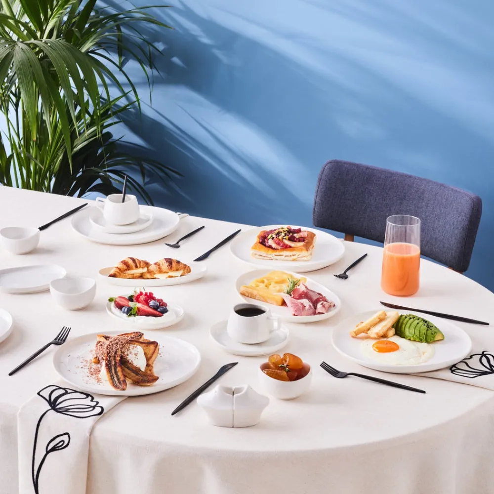 Best Stream Bone China Hole 34-Piece Serveware Set for 6 People, White See All Serveware Sets|Forever Bone China Serveware Sets