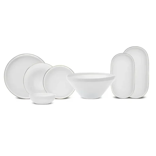 New Stream Bone China Saturn 19-Piece Bone China Dinner Set for 4 People, White Gold See All Dinner Sets|Bone China Dinner Sets