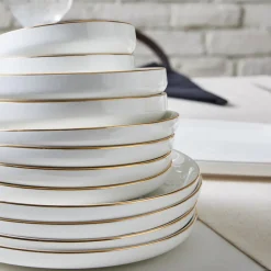 New Stream Bone China Saturn 19-Piece Bone China Dinner Set for 4 People, White Gold See All Dinner Sets|Bone China Dinner Sets