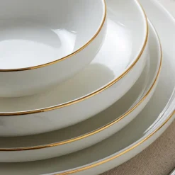 New Stream Bone China Saturn 19-Piece Bone China Dinner Set for 4 People, White Gold See All Dinner Sets|Bone China Dinner Sets