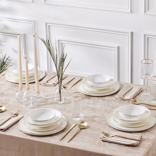 Hot Stream Bone China Belinda 24-Piece Dinner Set for 6 People, See All Dinner Sets|Bone China Dinner Sets