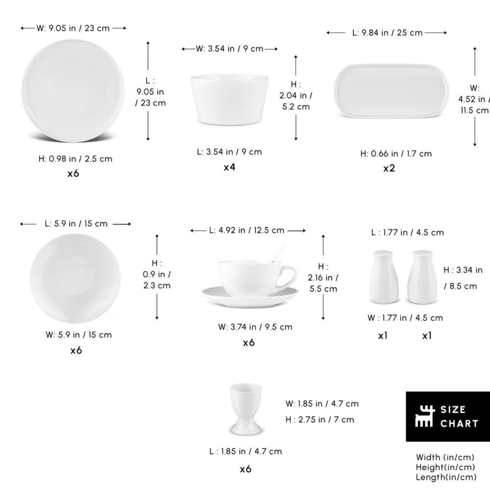 Clearance Stream Pure Favaro 38-Piece Serveware Set for 6 People, White See All Serveware Sets|Forever Bone China Serveware Sets