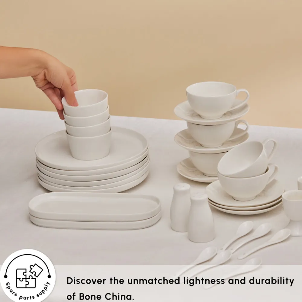 Clearance Stream Pure Favaro 38-Piece Serveware Set for 6 People, White See All Serveware Sets|Forever Bone China Serveware Sets