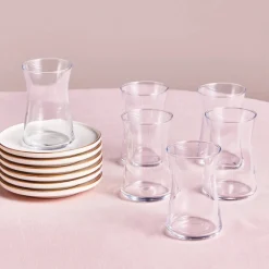 Discount Streamline Meridian 12-Piece Turkish Tea Set for 6 People, Turkish Tea Sets