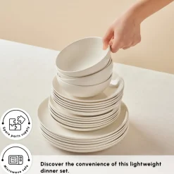 New Streamline Remi Bone China 24-Piece Dinner Set for 6 People, White See All Dinner Sets|Bone China Dinner Sets
