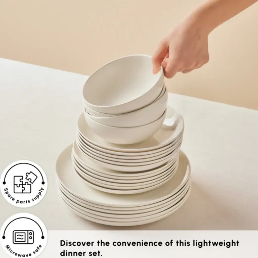 New Streamline Remi Bone China 24-Piece Dinner Set for 6 People, White See All Dinner Sets|Bone China Dinner Sets
