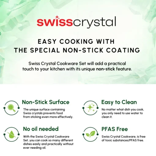 Best Swiss Crystal Almond 7-Piece Non-Stick Induction Cookware Set, Cream Induction Cookware|Ceramic Cookware