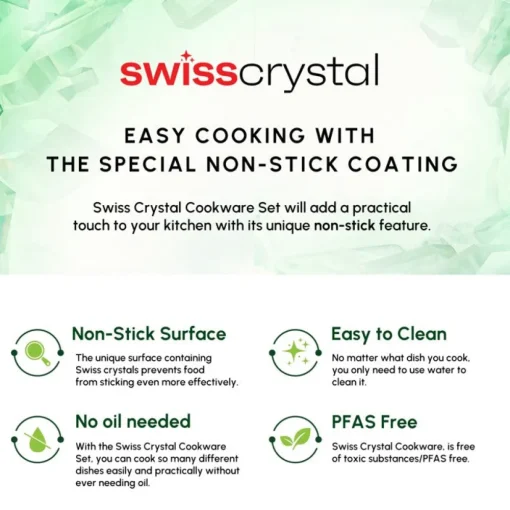 Swiss Crystal Non-Stick Induction Stockpot with Lid, 24cm, Creamy Ceramic Cookware