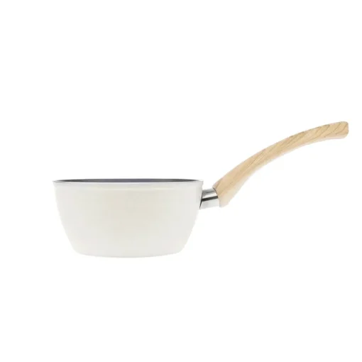 Clearance Swiss Crystal Non-Stick Induction Saucepan, 18cm, Creamy Pans|Ceramic Cookware