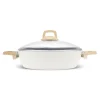 New Swiss Crystal Non-Stick Induction Casserole, 26cm, Creamy Ceramic Cookware