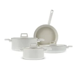 New Swiss Crystal Valenti Ceramica 7-Piece Non-Stick Induction Cookware Set Ceramic Cookware