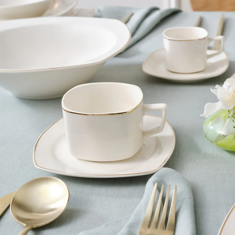 New Timeless 25-Piece Porcelain Tea & Coffee Cup Set, Espresso & Turkish Coffee Cup Sets