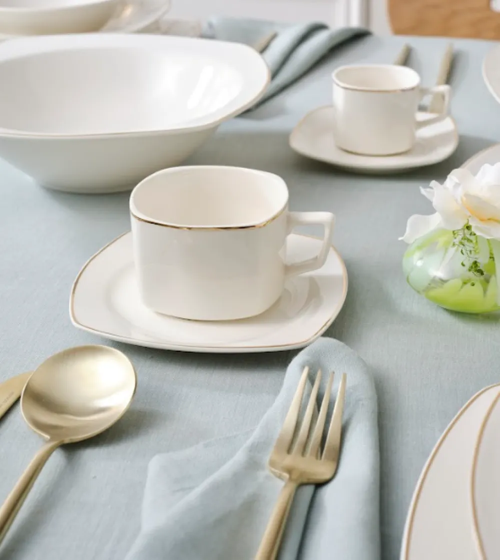 New Timeless 25-Piece Porcelain Tea & Coffee Cup Set, Espresso & Turkish Coffee Cup Sets