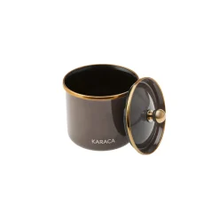 New Troy Enamel Storage Jar, Small, Black Gold Storage Jars