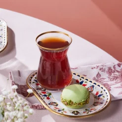 Discount Tulip 12-Piece Glass Turkish Tea Set for 6 People, 132ml, Multi Turkish Tea Sets