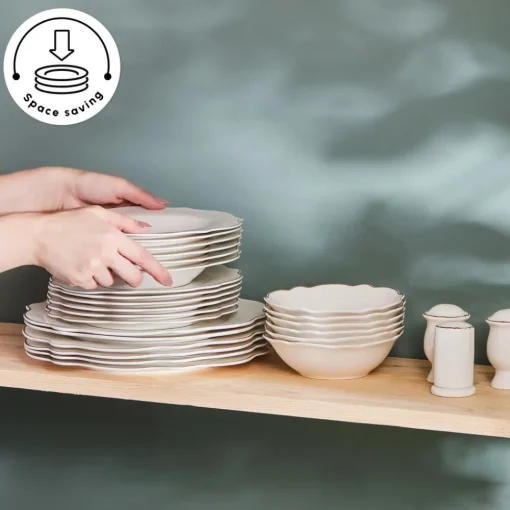 Clearance Vera 84-Piece Porcelain Dinner Set for 12 People, White See All Dinner Sets|Porcelain Dinner Sets