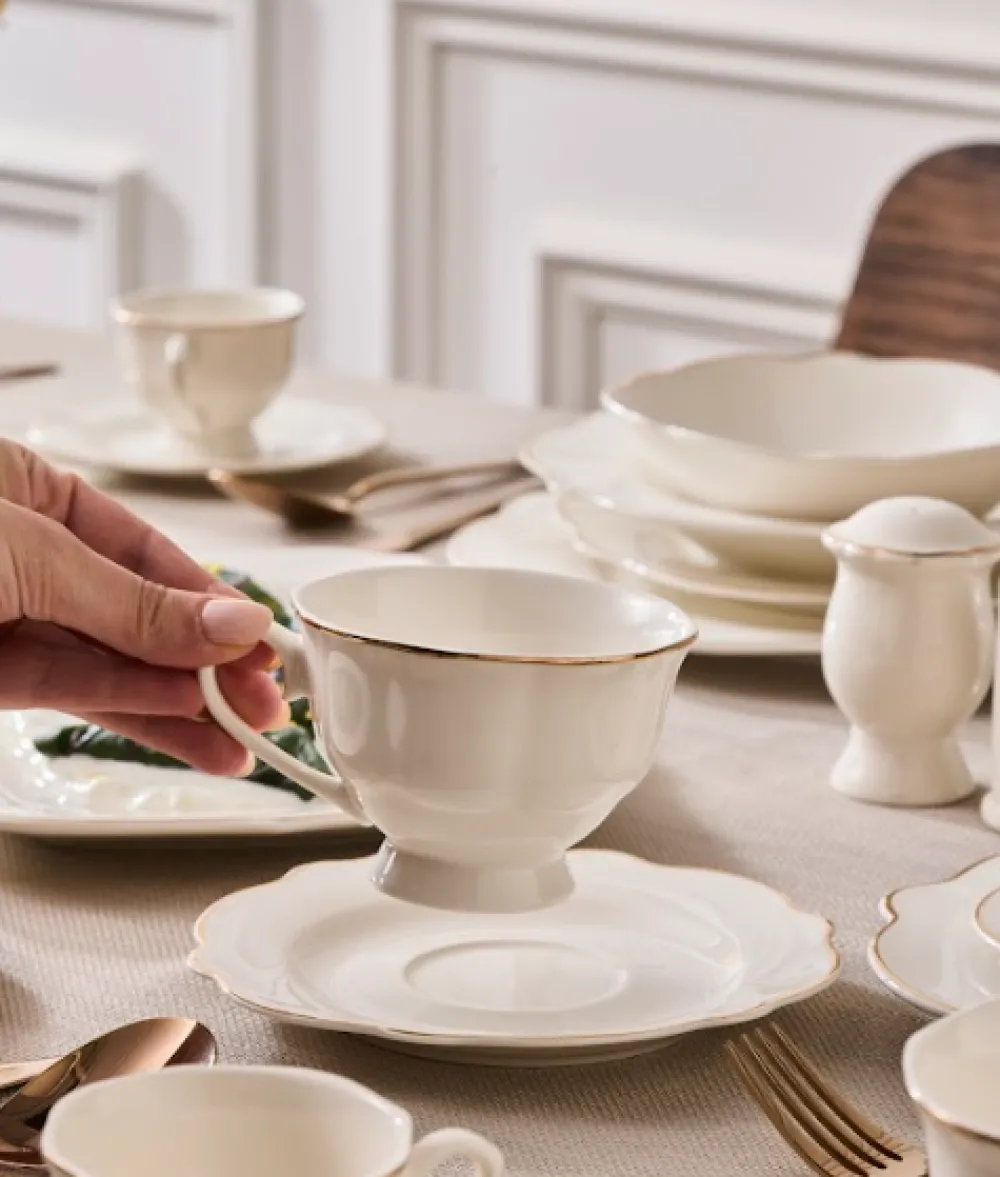 Clearance Vera 25-Piece Porcelain Tea & Coffee Cup Set, Espresso & Turkish Coffee Cup Sets