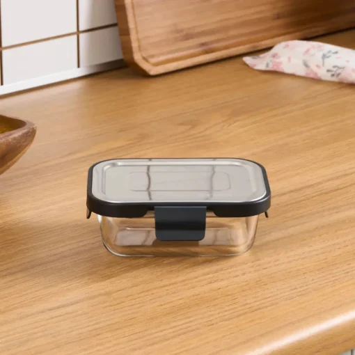 New Vera Storage Container with Metal Lid, 370ml, Transparent Storage Containers