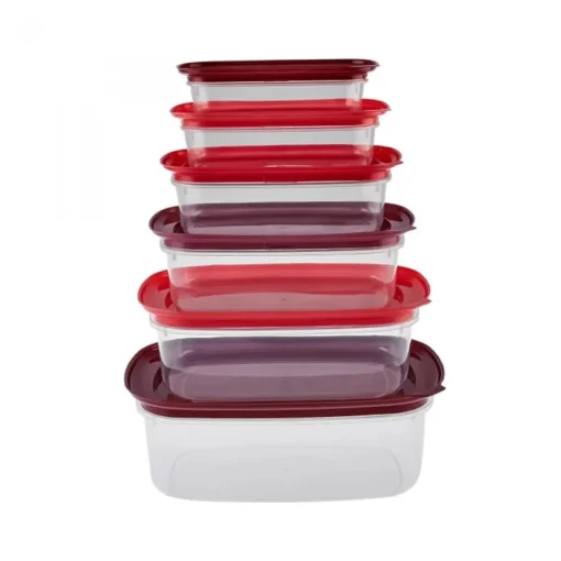 Sale Vicks Velvet 6-Piece Storage Container, Red Storage Containers